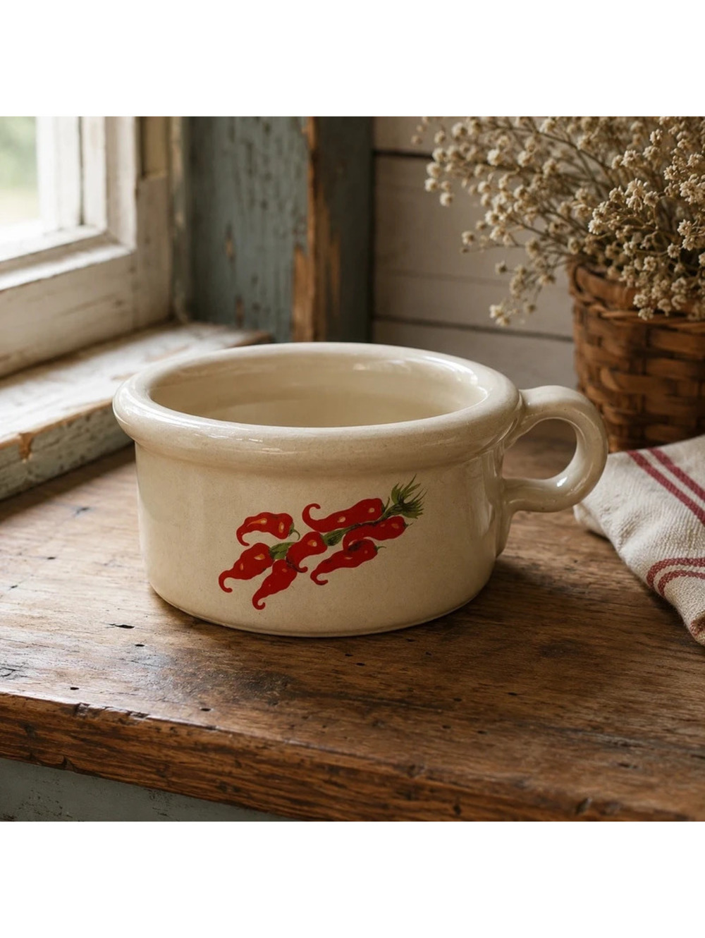 Shawnee & Thinos Pottery Texas Chili Pepper Crock Bowl